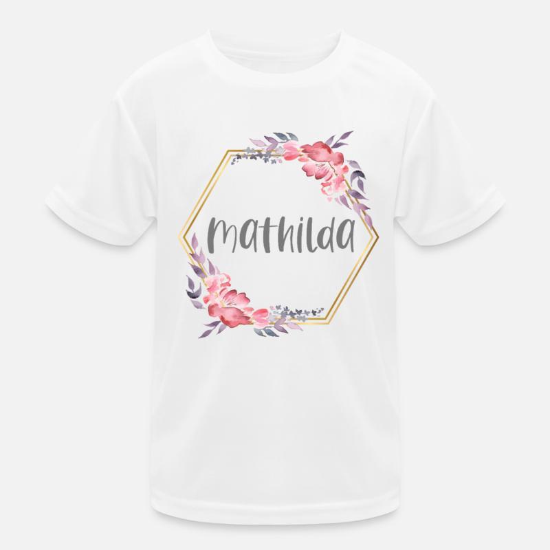 Mathilda Mädchen Name personalisiertes Geschenk Kinder Funktions-T-Shirt