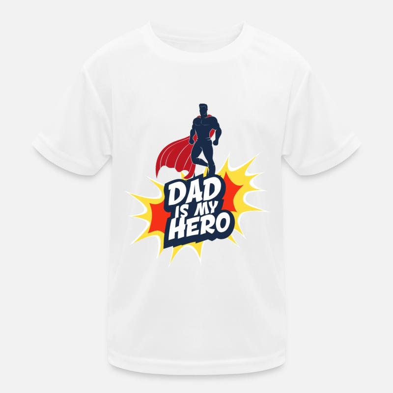 Papa ist mein Held Kinder Funktions-T-Shirt