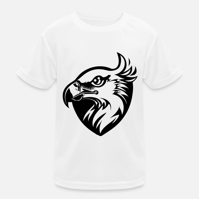 Adlerkopf mit Flügel im Profil mit Schild Kinder Funktions-T-Shirt