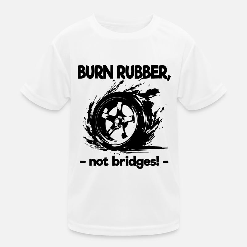 Burn Rubber Burnout Auto Tuning Voiture Drifting Drift T-shirt sport Enfant