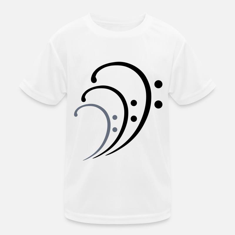 3 Clé de Musique de Fa Trois Notes de Musique Notes de Musique T-shirt sport Enfant