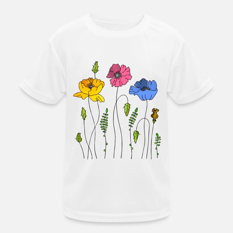 Blumen Kinder Funktions-T-Shirt