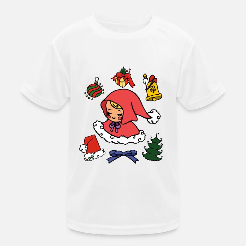 Douce image de Noël avec l’Enfant Jésus, arbre de Noël T-shirt sport Enfant