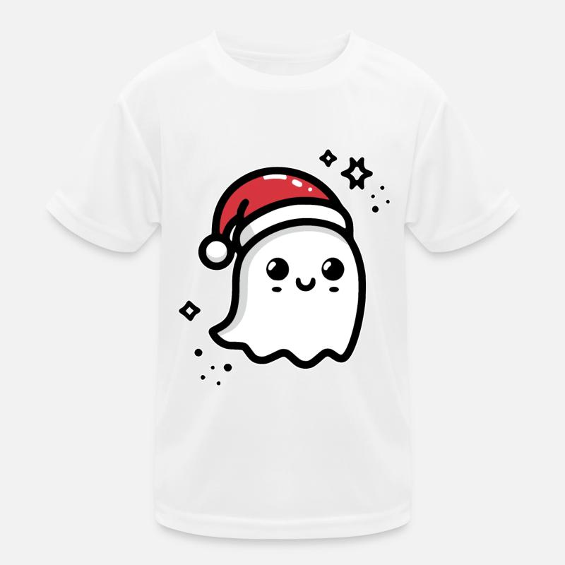 Cute Ghost Christmas Kids Functional T-Shirt