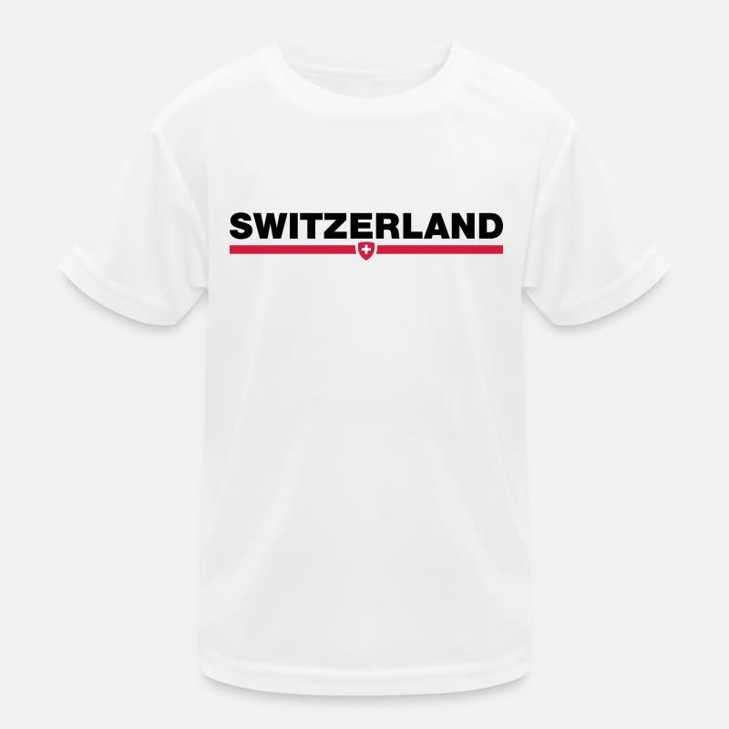 Switzerland - Kinder Funktions-T-Shirt - Weiß