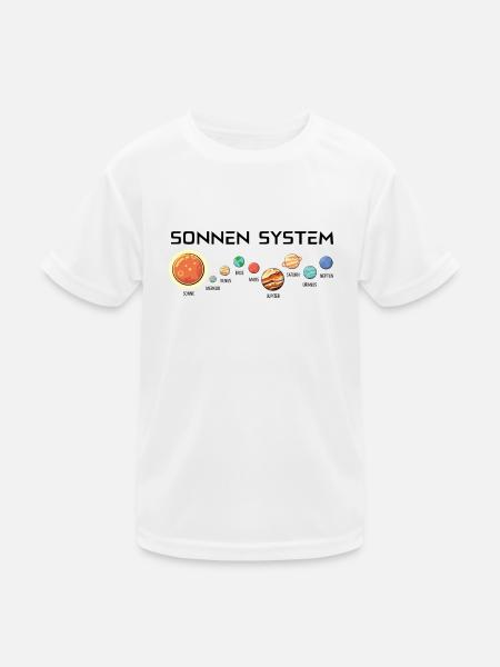 Sonnensystem - Planeten in Reihe - Kinder Funktions-T-Shirt - Weiß