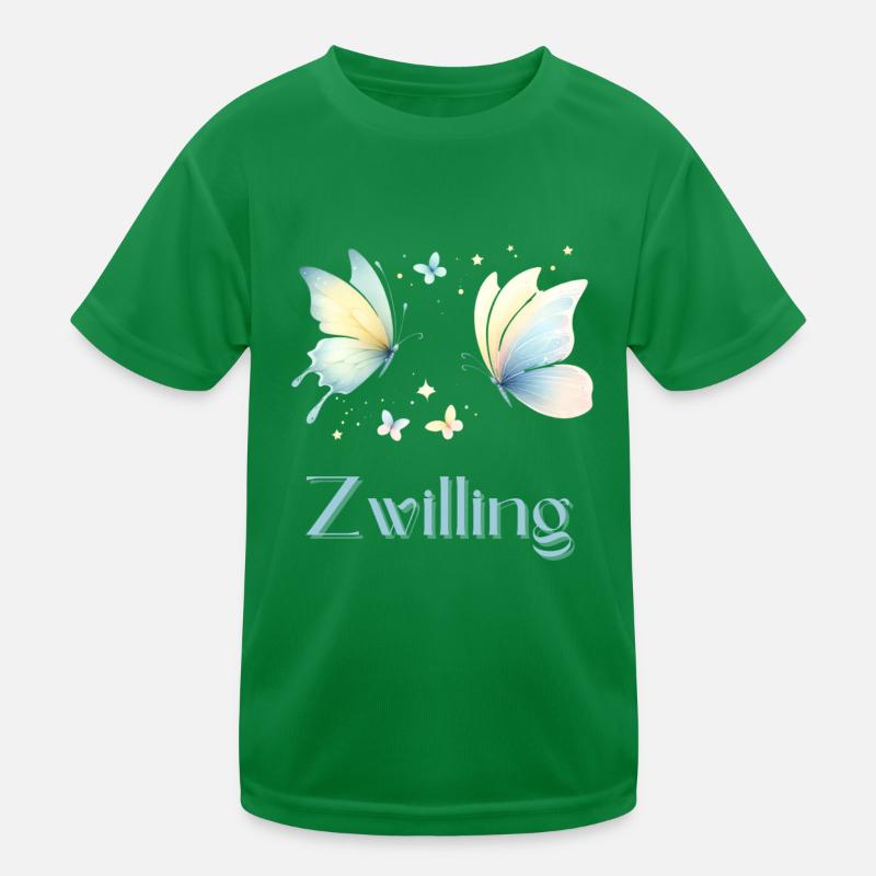 Elegantes Zwillinge Sternzeichen Aquarell Geschenk Kinder Funktions-T-Shirt