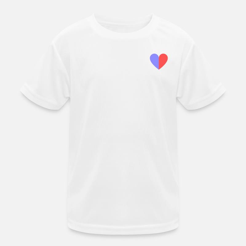 Two-tone heart lilac-red Kids Functional T-Shirt