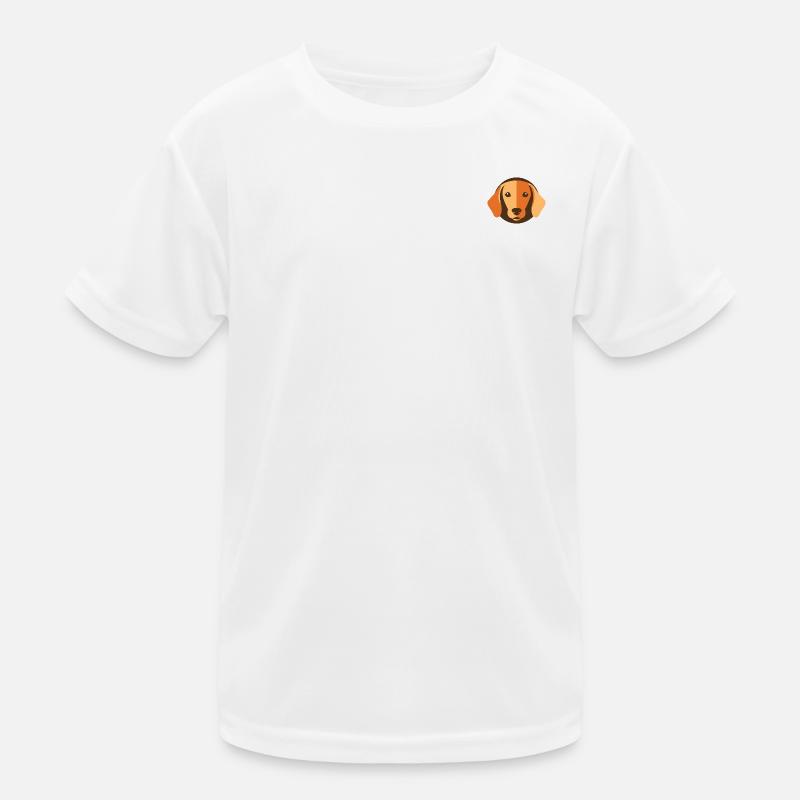 Kleiner süßer Dackelkopf Karamell Kinder Funktions-T-Shirt