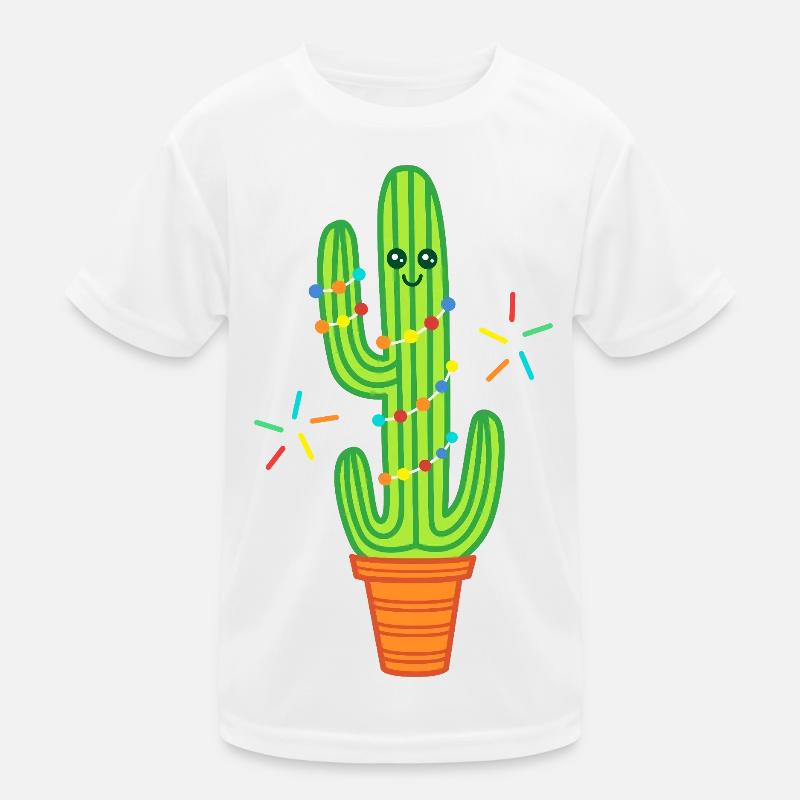 Süßer Comic Kaktus grün Kinder Funktions-T-Shirt