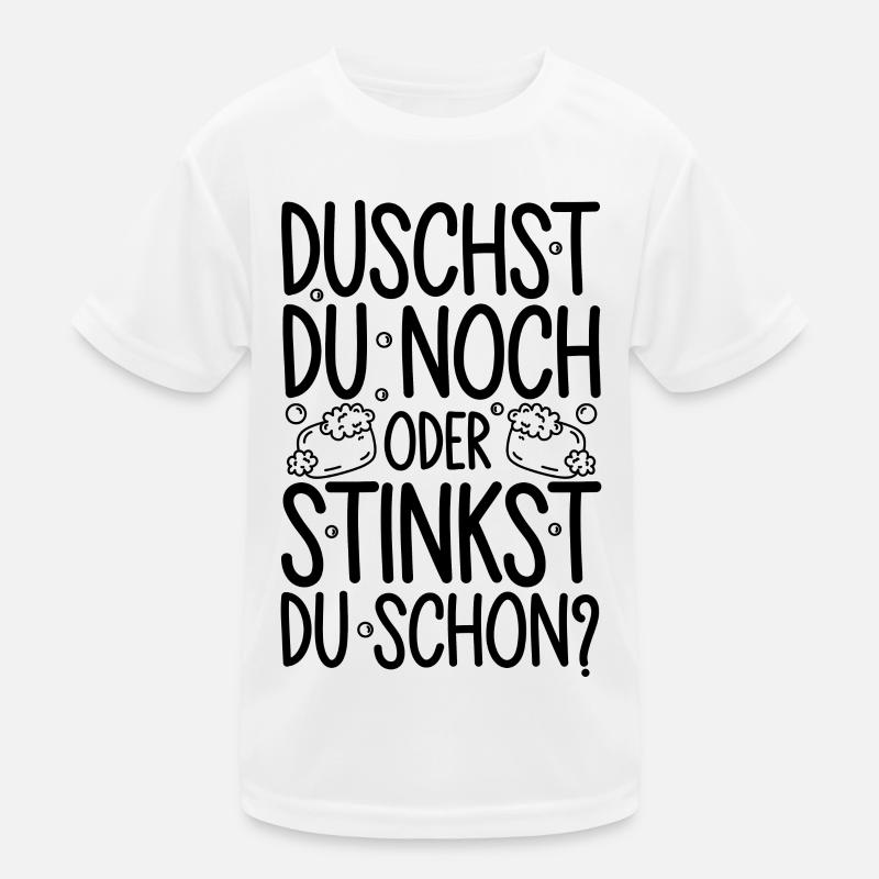 Duschst du noch oder stinkst Du schon? Winter Kinder Funktions-T-Shirt