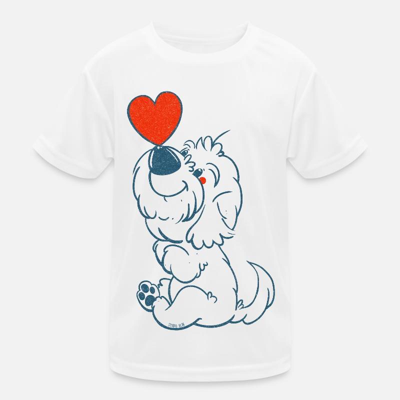 cockapoo Thor avec le cœur en dessin au trait bleu T-shirt sport Enfant