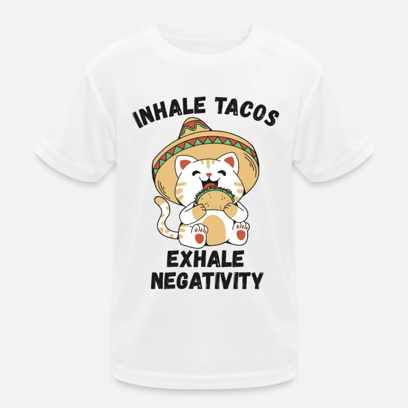 Inhale tacos exhale negativity Kids Functional T-Shirt