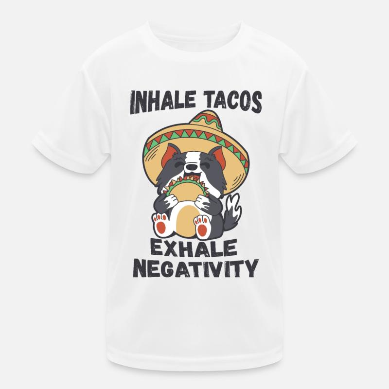 Inhale tacos exhale negativity Kids Functional T-Shirt
