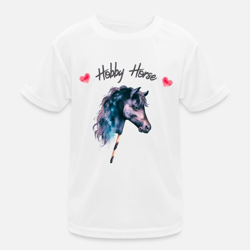 Steckenpferd Pferd am Stock Kinder Funktions-T-Shirt