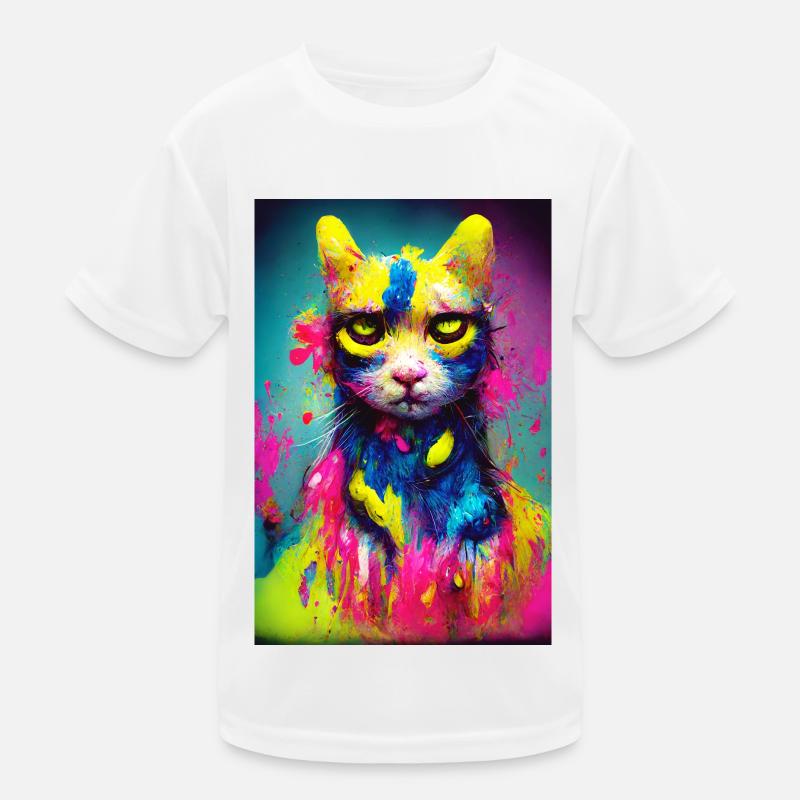 Couleurs néon de chat T-shirt sport Enfant