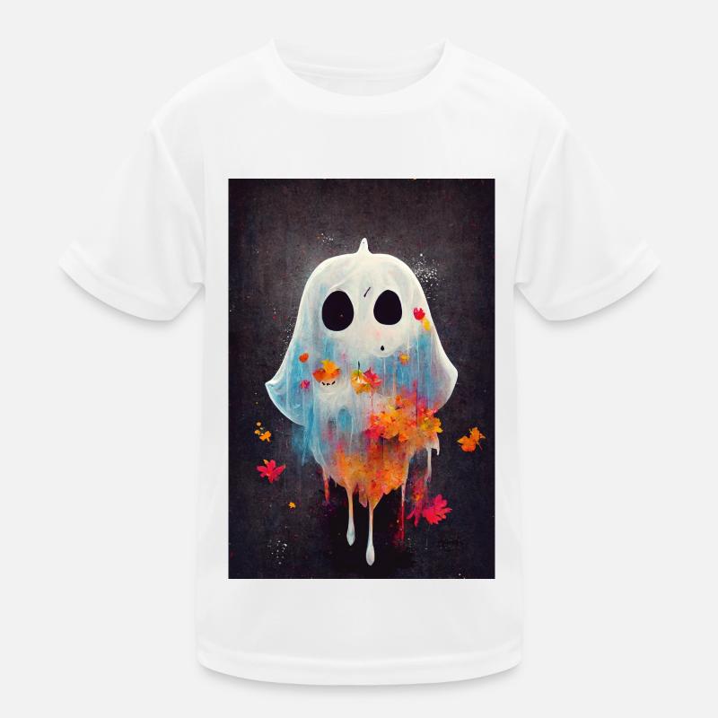 Cute Little Ghost Paint Splatter Kids Functional T-Shirt