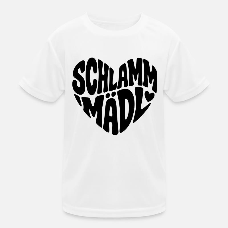 Schlamm Mädel Herz Form Schlamm Lauf Schlammlauf Kinder Funktions-T-Shirt