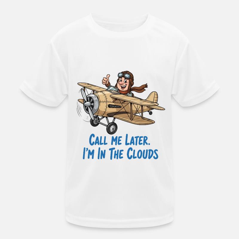 Pilote dans le ciel nuageux – dépliant d’aventure T-shirt sport Enfant