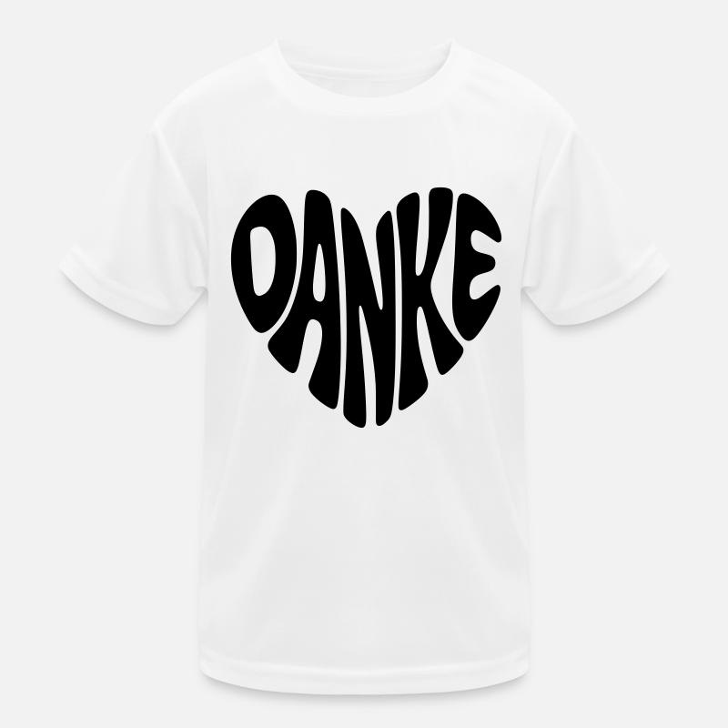 Danke - Herzform - Herz Form - Danke sagen Kinder Funktions-T-Shirt