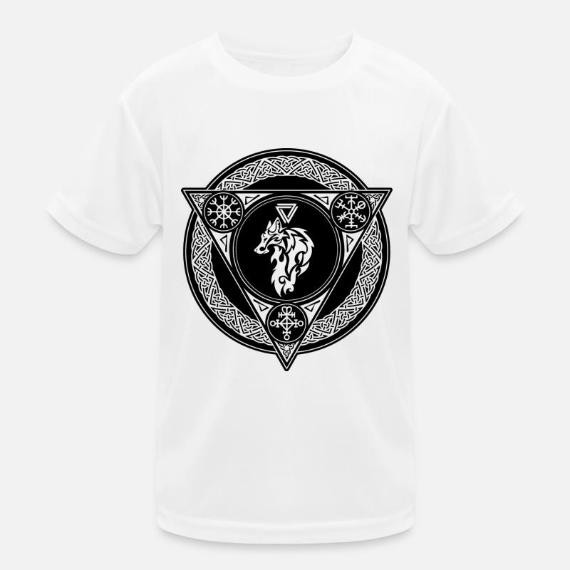 Zodiac sign Viking wolf Kids Functional T-Shirt