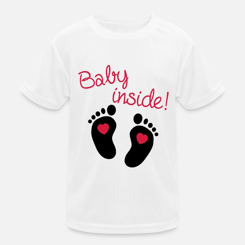Baby Inside - Kinder Funktions-T-Shirt - Weiß