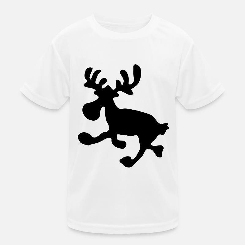 springender Elch Kinder Funktions-T-Shirt