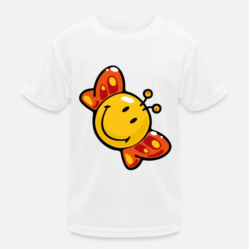 Smiley Butterfly Kinder Funktions-T-Shirt
