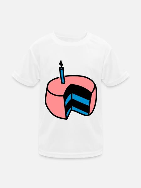 Torte - Kinder Funktions-T-Shirt - Weiß - Vorne