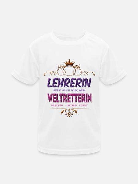 Lehrerin Weltretterin - Kinder Funktions-T-Shirt - Weiß - Vorne