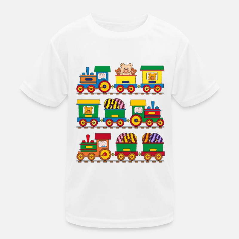 Petits chemins de fer avec des nounours et des donuts T-shirt sport Enfant