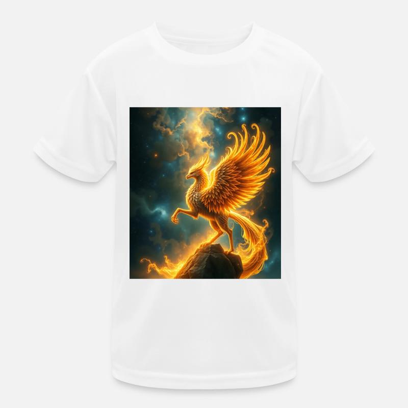 Phénix de feu dans la nébuleuse stellaire T-shirt sport Enfant