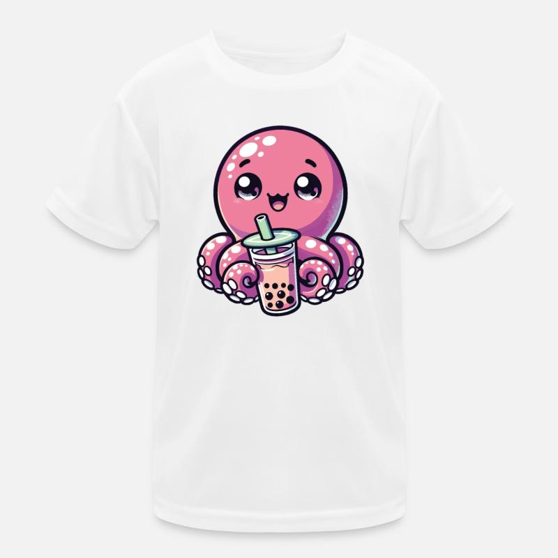 Poulpe à boire Bubble Tea kawaii Boba Octopus T-shirt sport Enfant