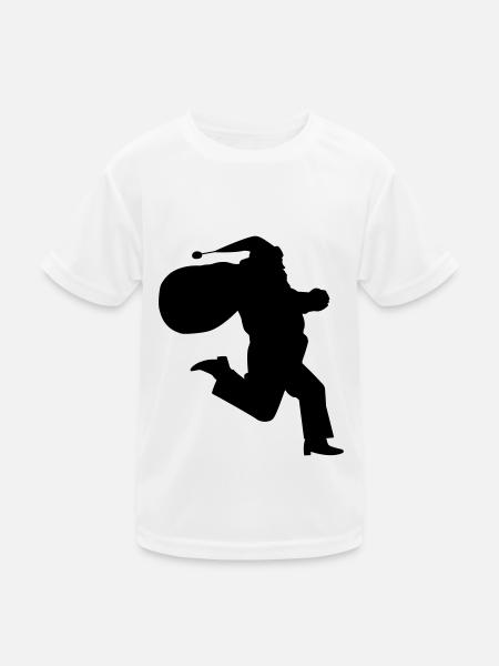 Santa Claus is running - Kinder Funktions-T-Shirt - Weiß - Vorne