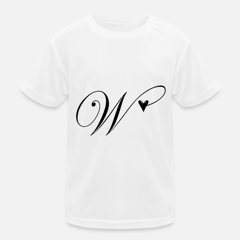 Monogramm W Herz Ranke Kinder Funktions-T-Shirt