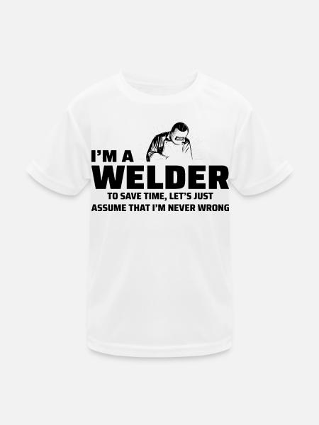 Schweißschweißer Metallbau Eisenarbeiter - Kinder Funktions-T-Shirt - Weiß - Vorne