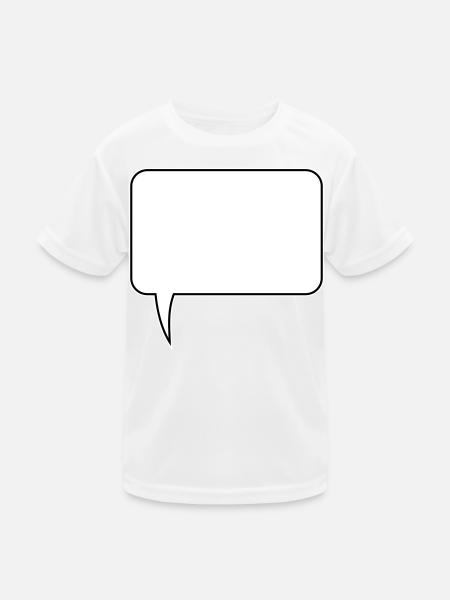 Speech bubble rectangle design - Kids Functional T-Shirt - white - Front