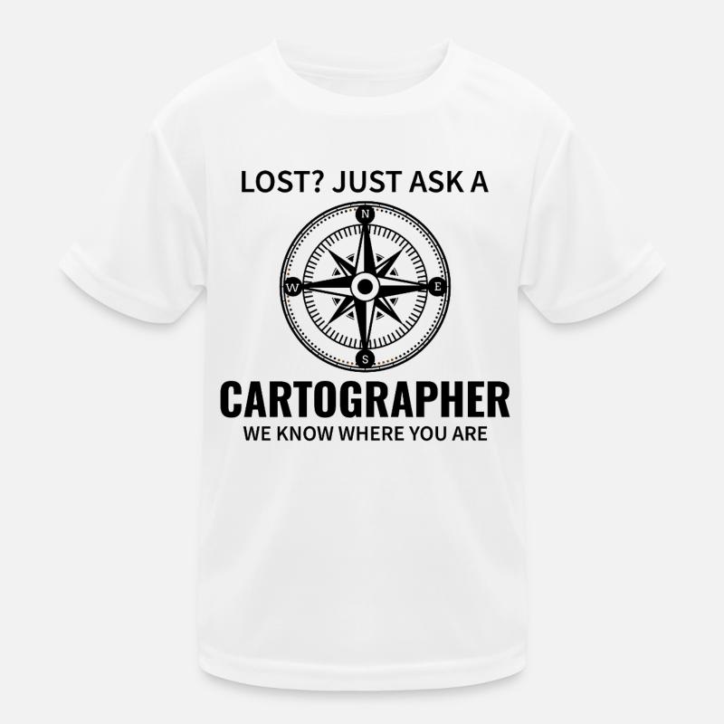 Cartographer Compass Map Navigation GIS Kids Functional T-Shirt