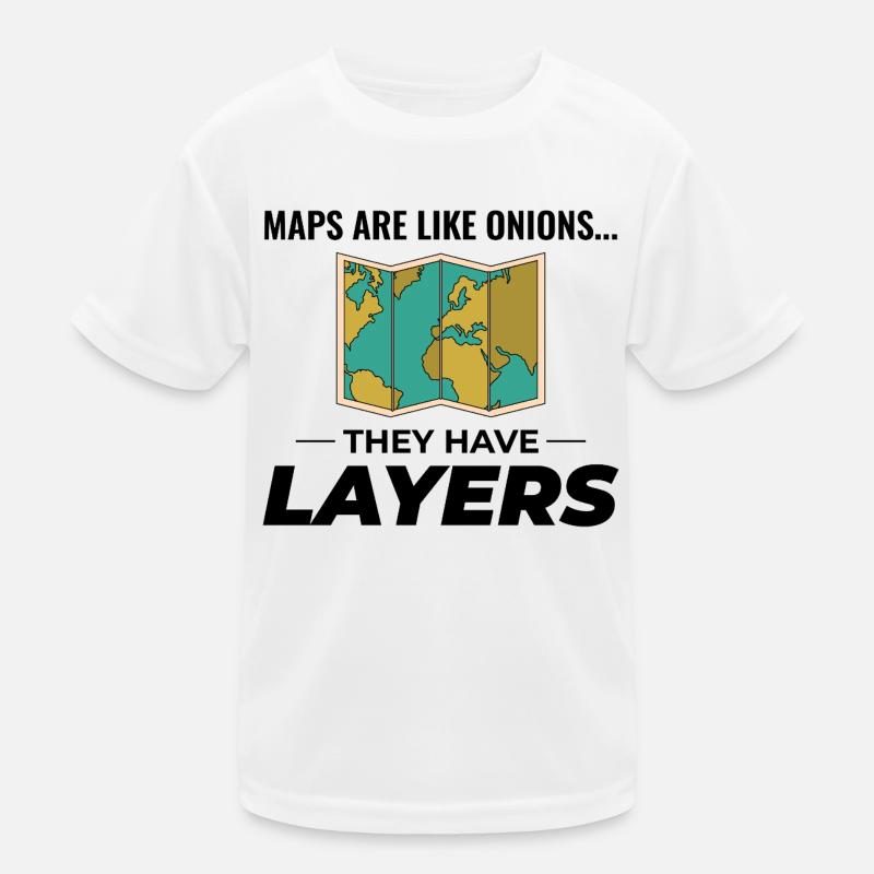 Map Layers GIS Cartography Geographic Data Kids Functional T-Shirt