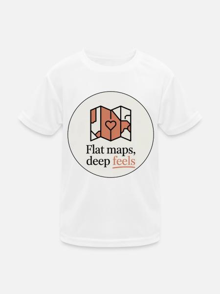Flache Karten Deep Feels Geografie Kartografie - Kinder Funktions-T-Shirt - Weiß - Vorne