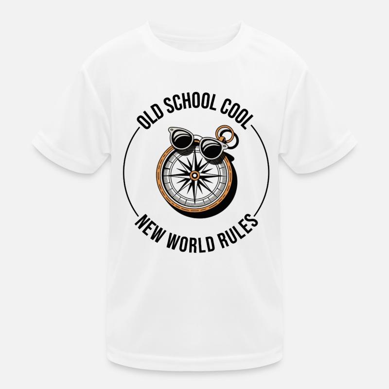Old School Cool New World Rules Compass Kids Functional T-Shirt