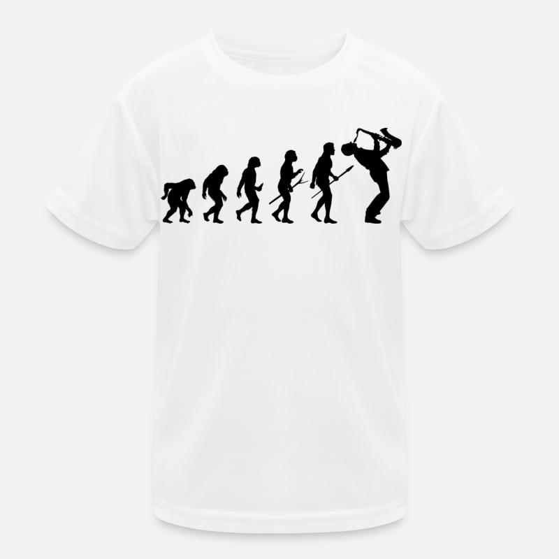 Saxophon Saxophonist Saxophonist Evolution Funny Kinder Funktions-T-Shirt
