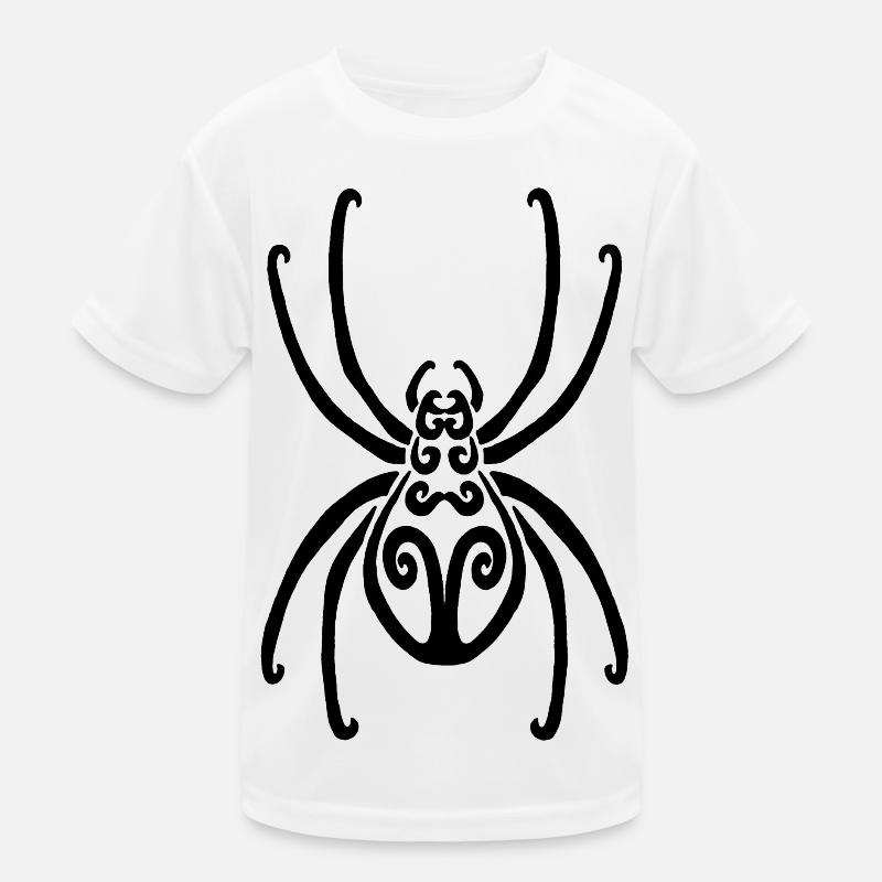Schwarze Spinne Kinder Funktions-T-Shirt