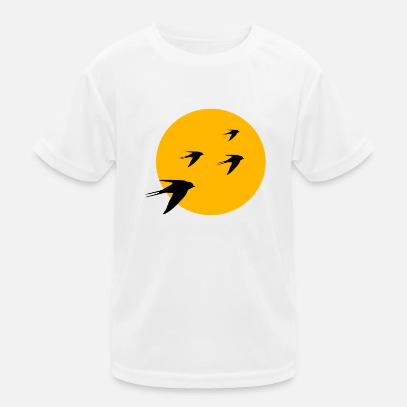 Vögel Vogel Sonne Kinder Funktions-T-Shirt