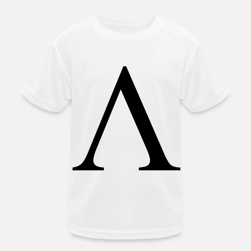lambda greek - Kinder Funktions-T-Shirt - Weiß