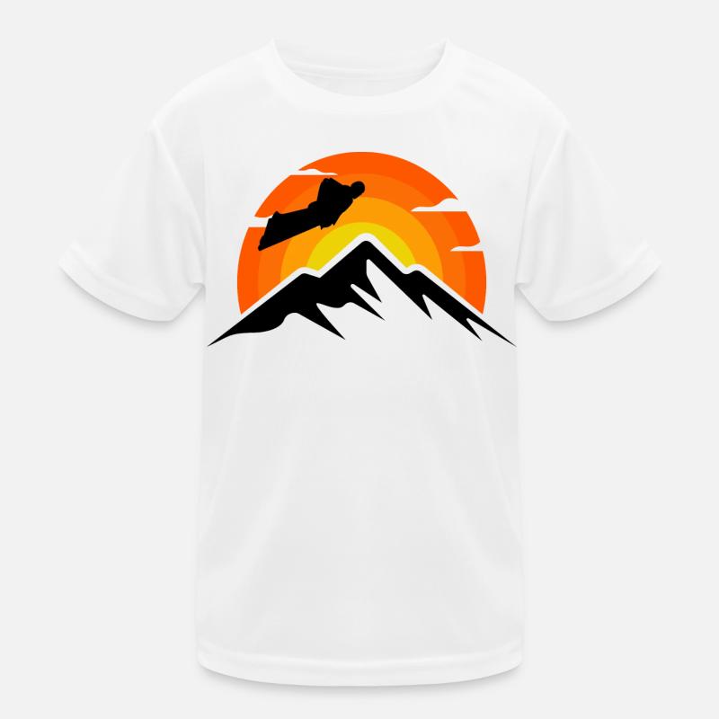 Wingsuit flying Base Jumping Skydiving Retro Kids Functional T-Shirt