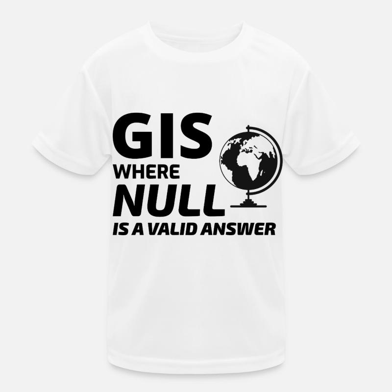Geospatial Null Wert Kartographie GIS Humor Kinder Funktions-T-Shirt
