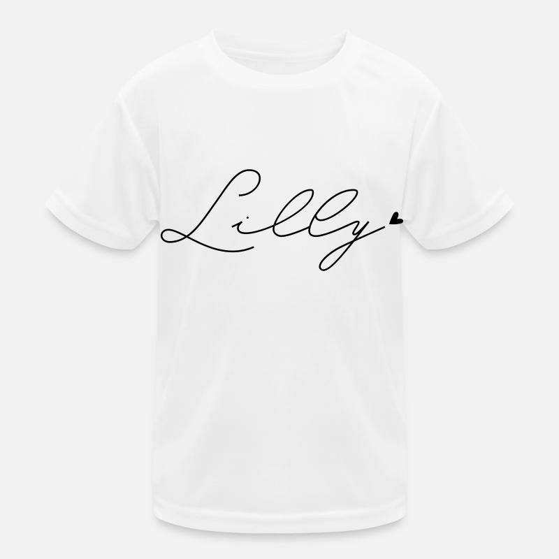 Name Lilly - Kinder Funktions-T-Shirt - Weiß