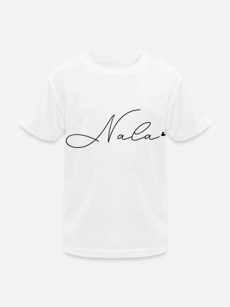 Name Nala - Kinder Funktions-T-Shirt - Weiß - Vorne