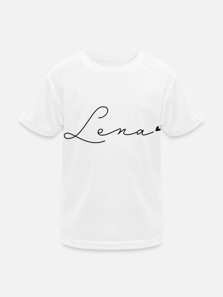 Name Lena - Kinder Funktions-T-Shirt - Weiß - Vorne